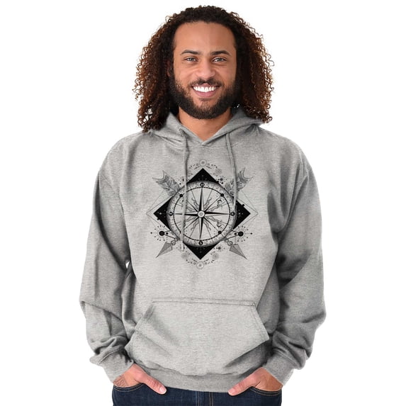 Compass Diamond Symbolic Spiritual Hoodie Sweatshirt Women Men Brisco Brands L