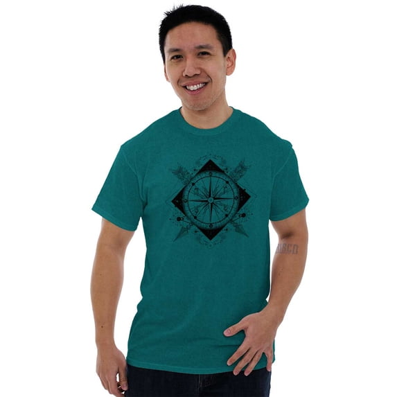 Compass Diamond Symbolic Spiritual Men's Graphic T Shirt Tees Brisco Brands 2X