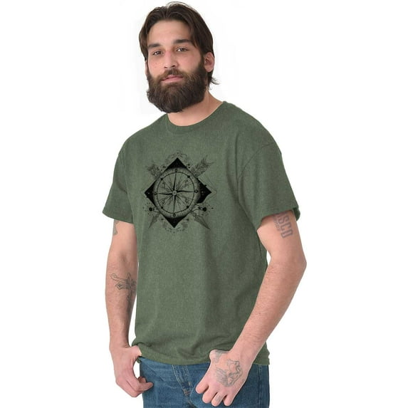 Compass Diamond Symbolic Spiritual Men's Graphic T Shirt Tees Brisco Brands L