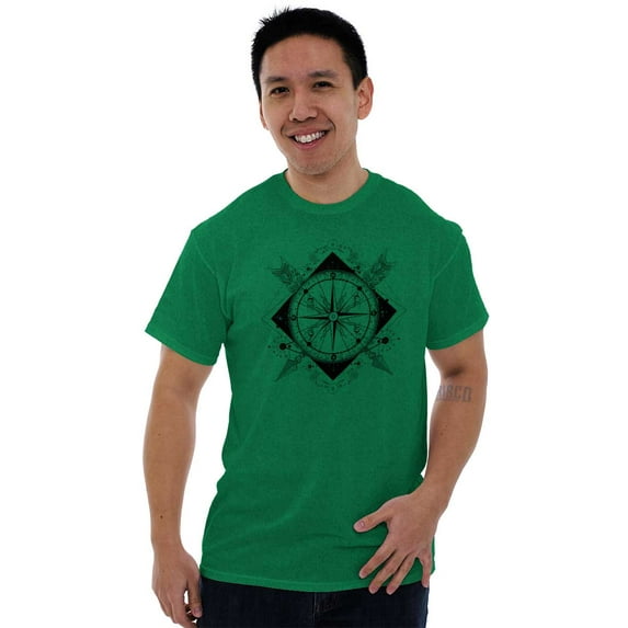 Compass Diamond Symbolic Spiritual Men's Graphic T Shirt Tees Brisco Brands L