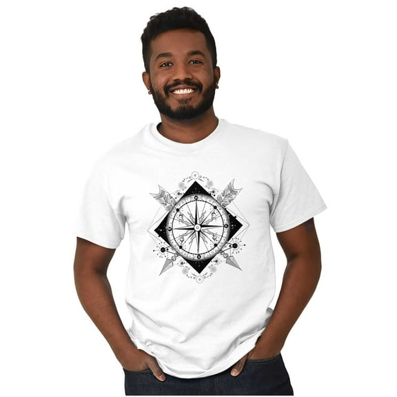 Compass Diamond Symbolic Spiritual Men's Graphic T Shirt Tees Brisco Brands M