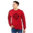 thumbnail image 1 of Compass Diamond Symbolic Spiritual Plus Size Long Sleeve Graphic Tee Shirt Brisco Brands 2X, 1 of 5
