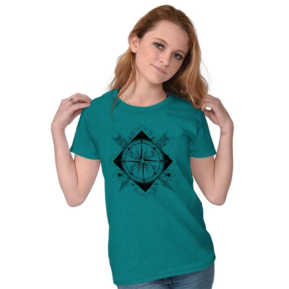 Compass Diamond Symbolic Spiritual Women's T Shirt Ladies Tee Brisco Brands M