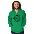 thumbnail image 1 of Compass Diamond Symbolic Spiritual Zip Up Hoodie Men's Women's Brisco Brands L, 1 of 6
