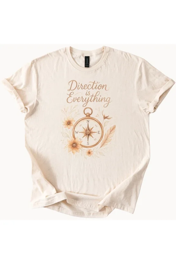 Compass Direction Graphic Tee Wanderlust Adventure Shirt Unisex S-5XL Hot Trending Shirt, Vintage Birthday Gift