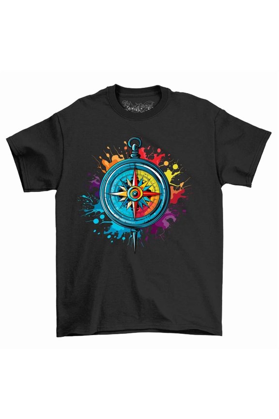 Compass Dripping Paint Effect - Find Your True North In Style Funny T-Shirt, Un