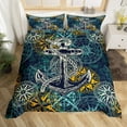 thumbnail image 1 of Compass Duvet Cover Set Marine Discovery Art Decorative 3 Pieces Bedding Set with 2 Pillow Shams, 1 of 5