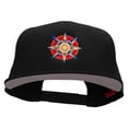 thumbnail image 1 of Compass Embroidered Superior Cotton Twill Flat Bill Snapback Prostyle Cap - Black OSFM, 1 of 5