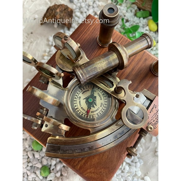 Compass Engraved compass Sextant, Personalized Compass, Christmas Gift, Antique Sextant with Compass, Fathers day gift, Gift for dad