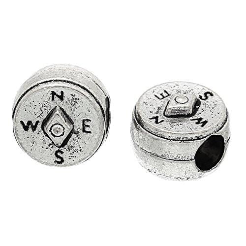 Compass European Charm Spacer Bead for European Snake Chain Charm Bracelet