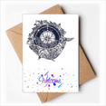 thumbnail image 1 of Compass Flower Stars Art Pattern Welcome Back Greeting Cards Envelopes Blank, 1 of 4