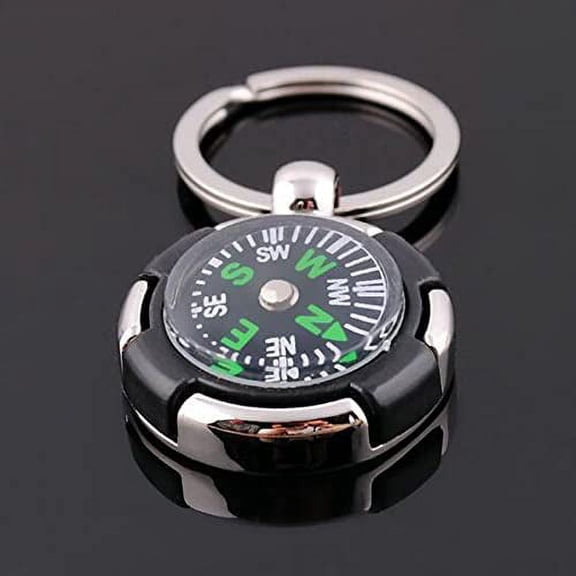 Compass Hiking Backpacking Compass Pocket Compass Tire Shape Mini Camping Compass wwith Keychain for Hiking Camping Hunting Outdoor Military Navigation Tool Pack of 2