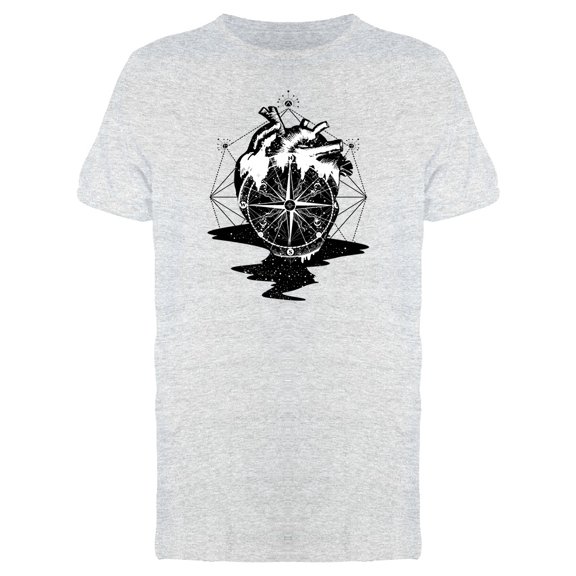 Compass In The Heart Steampunk Tee Men's -Image by Shutterstock