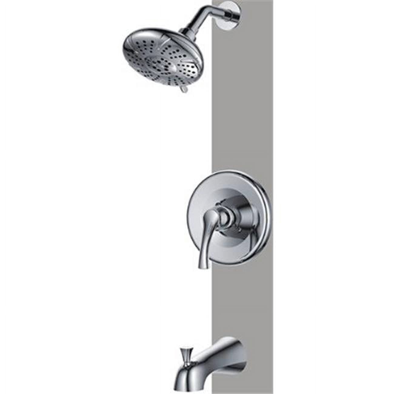 Compass International C1113BN Tub & Shower Faucet Combo, Brushed Nickel ...