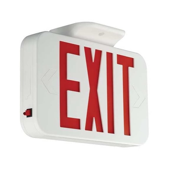 LED Lighted Exit Sign, Black, 1 or 2 Face(s), LED, Nickel-Metal Hydride