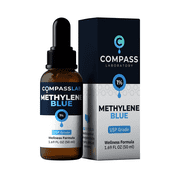 Compass Laboratory Methylene Blue 1% | USP-Grade | Third-Party Tested Brain Health Dietary Supplement | 50ml Glass Dropper Bottle | No Formaldehyde