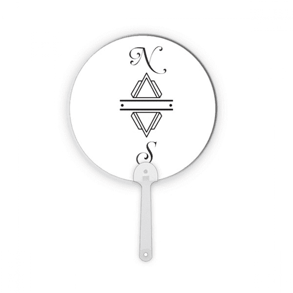 Compass Line End Art Deco  Fashion Plastic Round Handheld Fan Decorations Craft