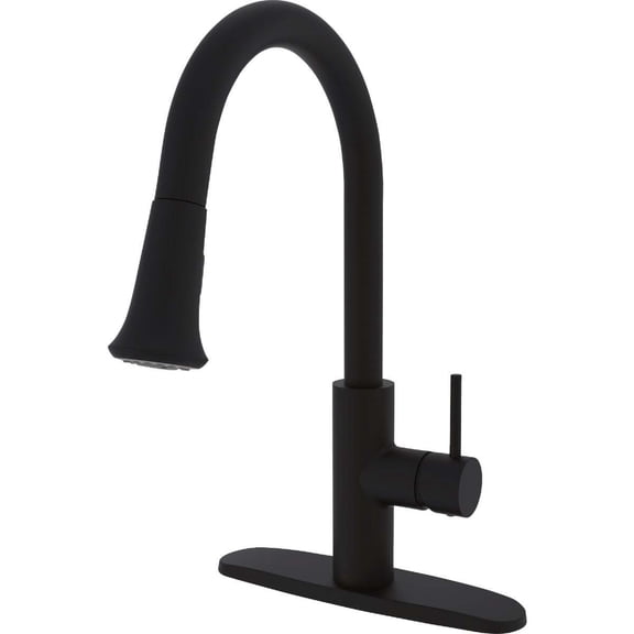 Compass Manufacturing 5134MB Brookfield 1-Handle Matte Black Kitchen Faucet