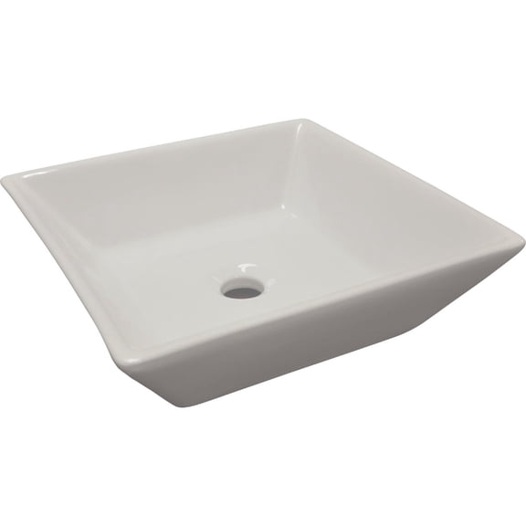 Compass Manufacturing Square Vessel Bathroom Sink White