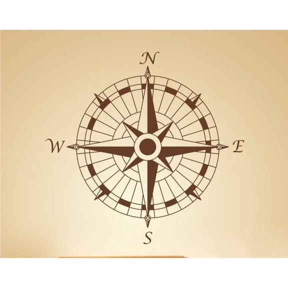 Compass Nautical Modern Design Compass Rose Decal Compass Wall Sticker Nautical Wall Decor Wall Mural Wall Graphic Home Art Decor