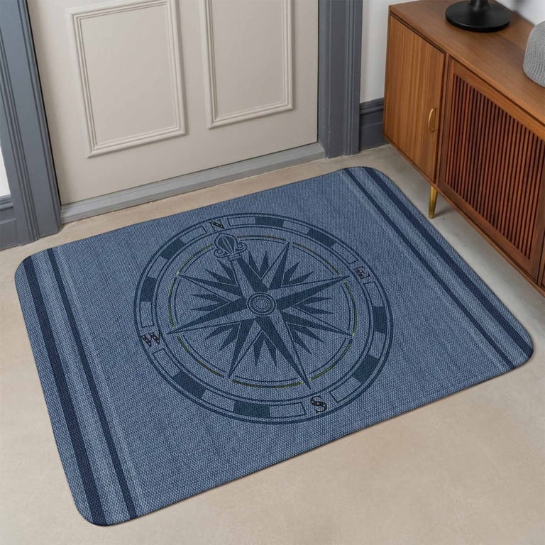 Compass Navigation Front Door Mat Indoor Entrance, Guide Letter