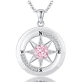 thumbnail image 1 of Compass Necklace, Compass Jewelry Women Wedding Anniversary, Girlfriend Birthday Gifts for Her, I'd be Lost without You Necklace, 1 of 2