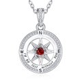 thumbnail image 1 of TANGPOET Compass Necklace for Women Sterling Silver I'd Be Lost Without You Compass Graduation Jewelry Gifts for Women Red Garnet Necklace January Birthstone Necklaces, 1 of 6