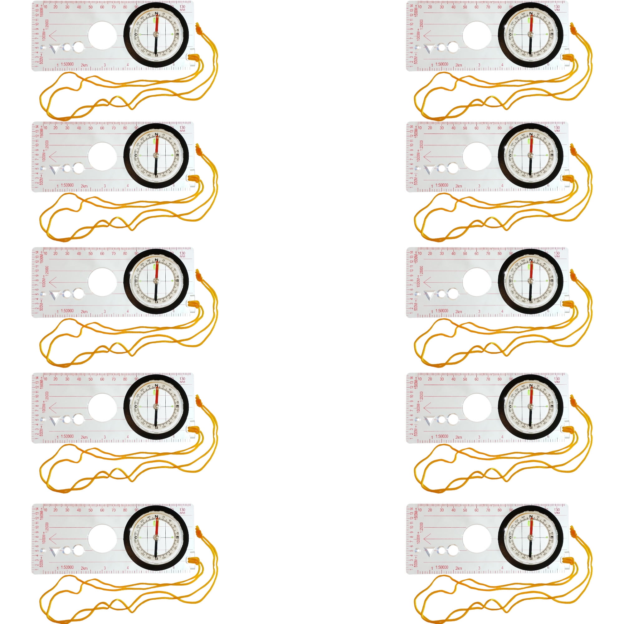 Compass Orienteering or Map Compass. Pack of 10
