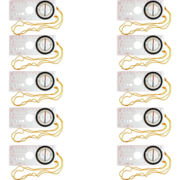 Compass Orienteering or Map Compass. Pack of 10