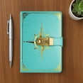 thumbnail image 1 of Compass Pattern Password Lock Notebook Diary Journal Student Stationery Office Notebook with Combination Lock, 1 of 6