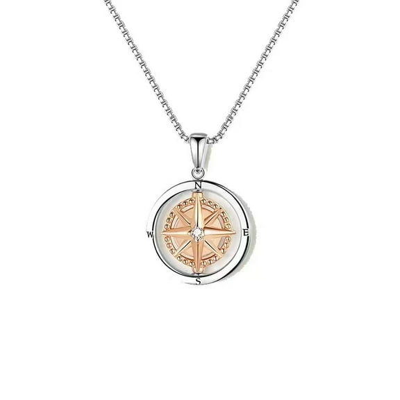 Compass Pendant Necklace - Compass Jewelry for Women/Men - Best Friend Birthday Gifts for High School College Encouragement Gifts for Travel or Long Distance