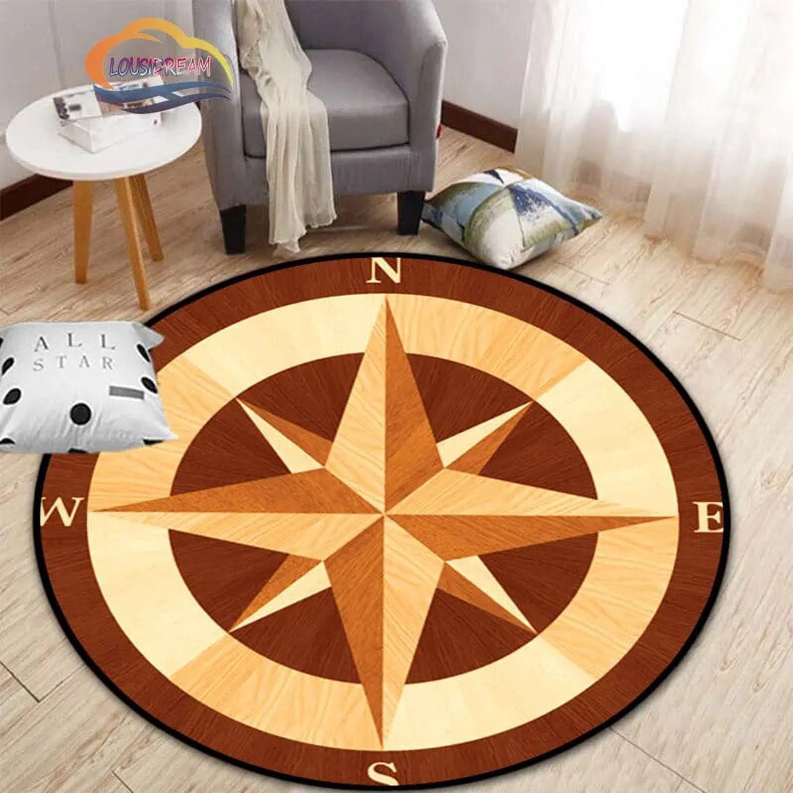 Compass Printed fashion Rug Pattern Round Carpet Living room Bedroom ...