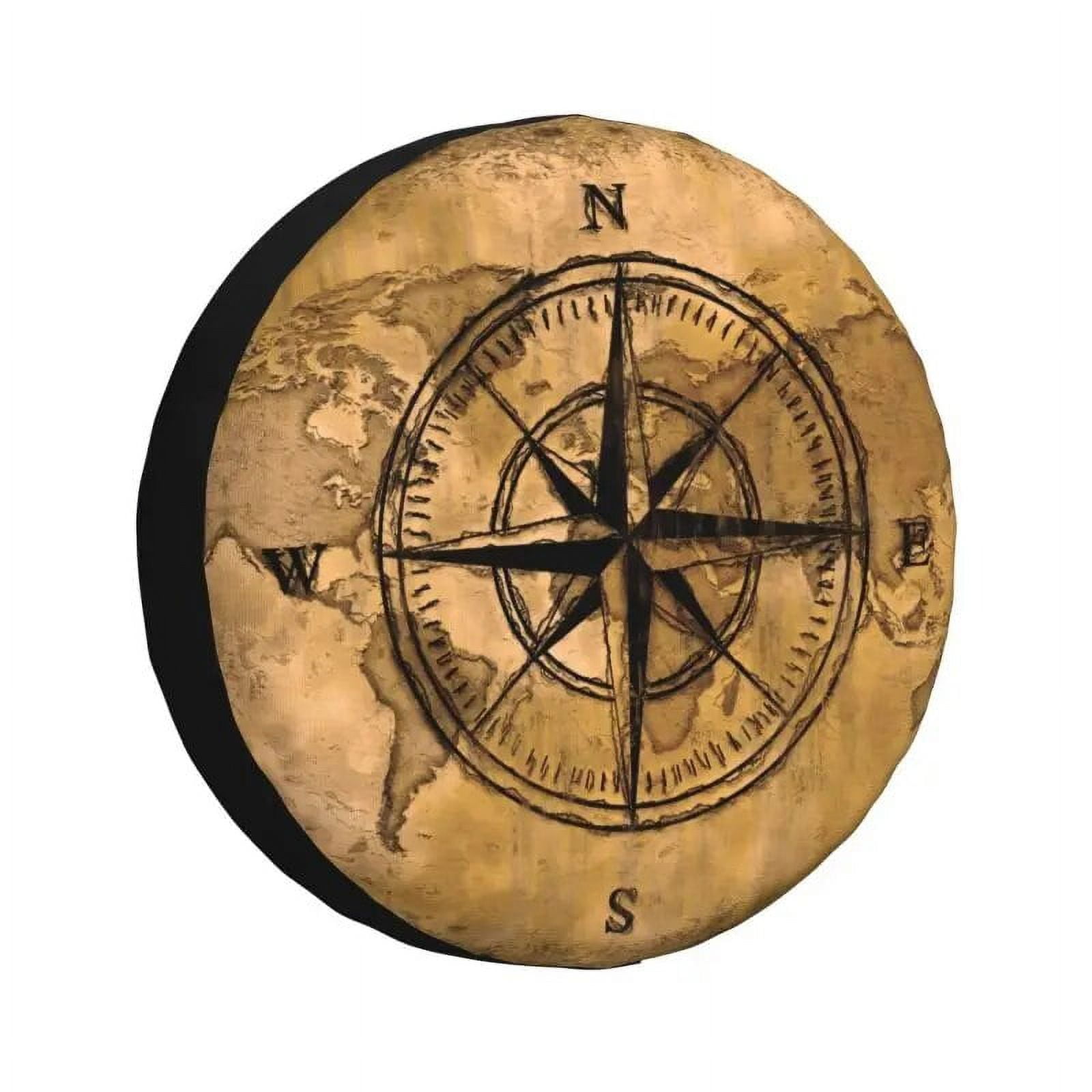 Compass Rose And World Map Spare Tire Cover forRAV4 Jeep RV SUV 4WD 4x4