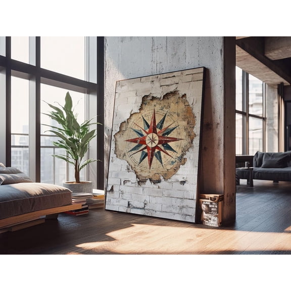 Compass Rose : Beach Travel Wall Decor Unframed Paper Print