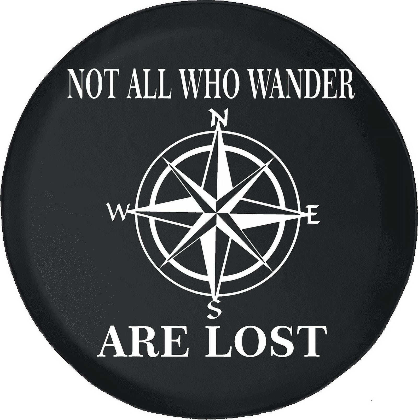 Compass Rose Black Spare Tire Cover Waterproof DustProof UV Sun Wheel