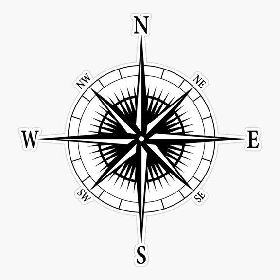 Compass Rose Nautical Navigation Design Sticker