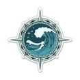 thumbnail image 1 of Compass Rose Wave Nautical Sailing - 12" Vinyl Sticker Waterproof Decal, 1 of 1