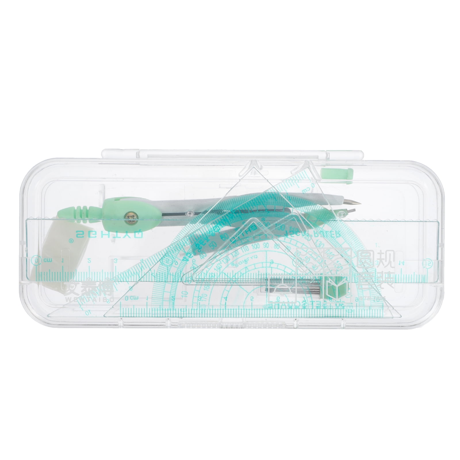 Compass Set Drawing Drawings Templates Stencils Metal Protractor Tools