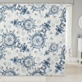 thumbnail image 1 of Compass Shower Curtains,Ocean Nautical Theme Bathroom Curtains for Kids Teens Boys Girls,Retro Style Waterproof Bath Curtains,with 12 Hooks Suits for Bathtub, 72" W x 72" L,Blue Vintage, 1 of 6