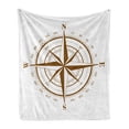 thumbnail image 1 of Compass Soft Flannel Fleece Blanket, Seamanship Brown Compass with Windrose and Detailed Angles Directions on the Ocean Print, Cozy Plush for Indoor and Outdoor Use, 70" x 90", Brown, by Ambesonne, 1 of 6