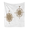 thumbnail image 1 of Compass Soft Flannel Fleece Throw Blanket, Shipping Windrose Design Travel Jouney Theme Sea Life Marine Discovery Art, Cozy Plush for Indoor and Outdoor Use, 70" x 90", Pale Brown, by Ambesonne, 1 of 6