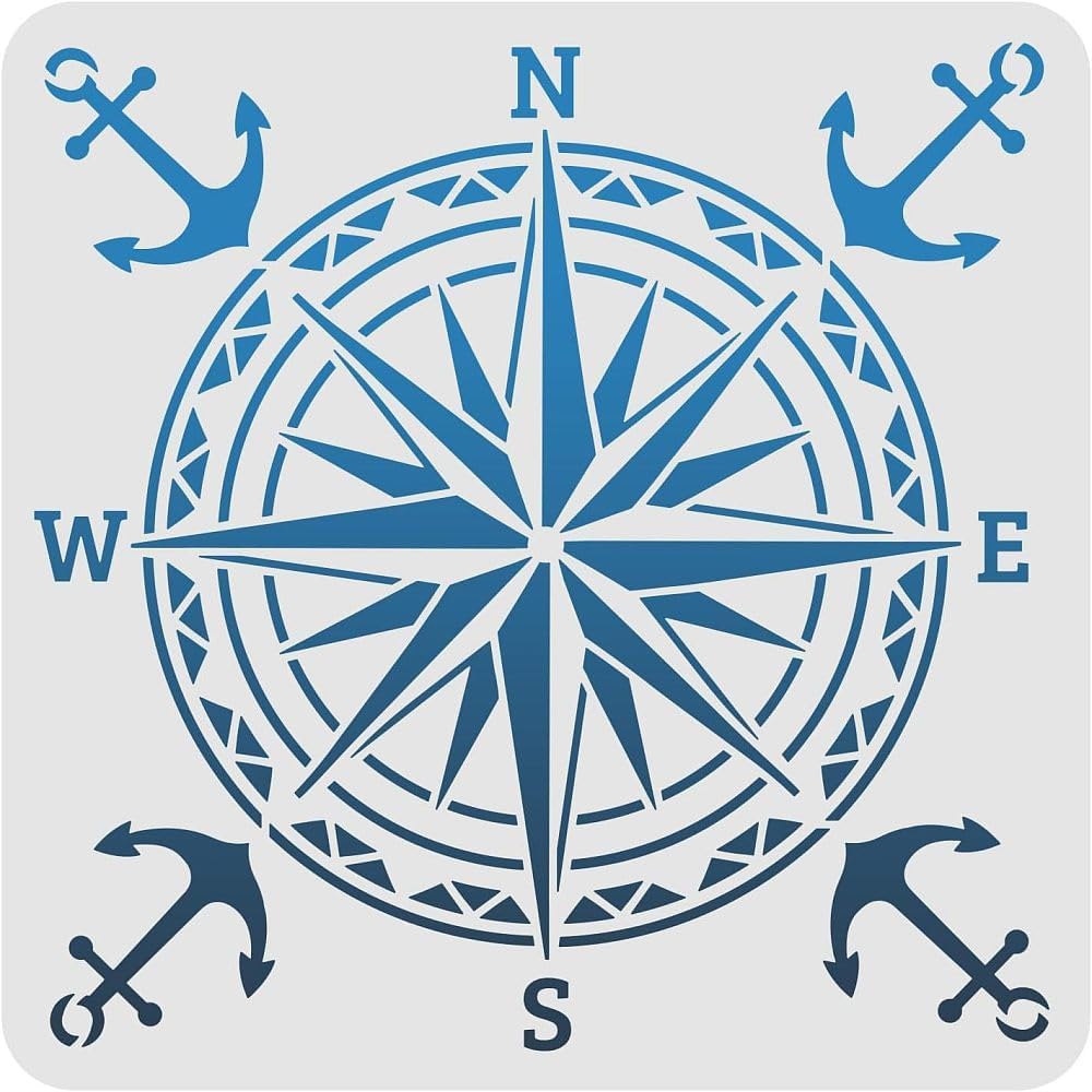 Compass Stencils Template 30x30cm Plastic Compass Drawing Painting ...