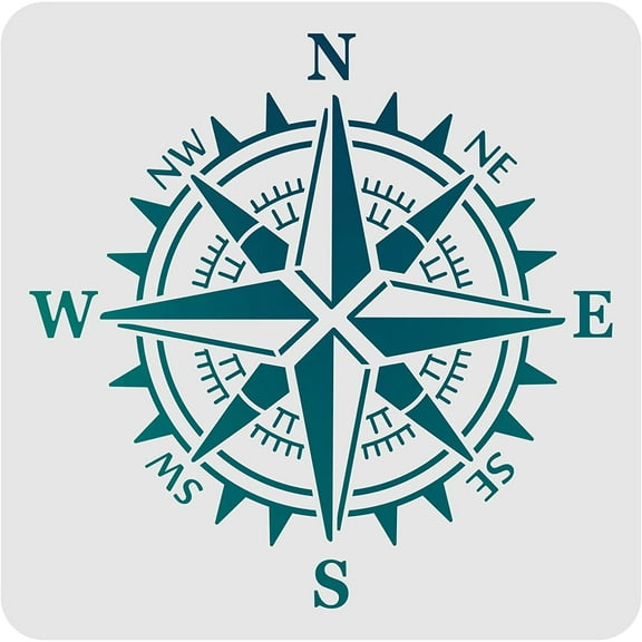 Compass Stencils Wall Decoration Template 11.8x11.8 inch Plastic Compass Drawing Painting Stencils Square Reusable Stencils