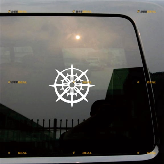 Compass Sticker Decal Vinyl 4x4 Off Road - 2 Pack White 4" - Fit For Ford Chevy GMC Toyota Jeep Car Pickup Truck No Background Die-cut