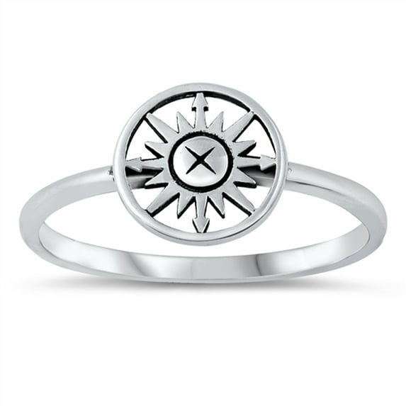 Compass Sun Gipsy Wholesale Ring .925 Solid Sterling Silver Band Jewelry Female Male Unisex Size 6