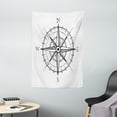 thumbnail image 1 of Compass Tapestry, Hand Drawn Compass Windrose North and South East West Directions Black and White, Wall Hanging for Bedroom Living Room Dorm Decor, 40W X 60L Inches, Black White, by Ambesonne, 1 of 2