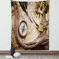 thumbnail image 1 of Compass Tapestry, Vintage Navigation Voyage Theme Lifestyle Image with Sextant and Compass Discovery Tools, Wall Hanging for Bedroom Living Room Dorm Decor, 40W X 60L Inches, Cream, by Ambesonne, 1 of 5