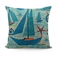 thumbnail image 1 of Compass Throw Pillow Cushion Case, Various Nautical with Seagulls Anchor Sailor Knot and Helm Sailor Theme, Decorative Square Accent Pillow CoverMint Green Blue, 1 of 5