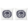 thumbnail image 1 of Ambesonne Compass Throw Pillow Cover 2 Pack, Style Eye Occult, 20", Dark Blue and White, 1 of 2