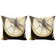 thumbnail image 1 of Compass Throw Pillow Cushion Cover Pack of 2, Detailed Close up Photo of Retro Navigation Tool Journey Adventure Themed Print, Zippered Double-Side Digital Print, 4 Sizes, Multicolor, by Ambesonne, 1 of 2